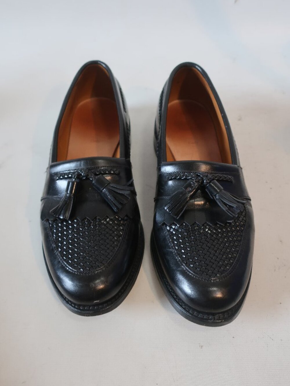 Mens Allen Edmonds Cody Black Leather Tassel Loafer 9 1/2 D